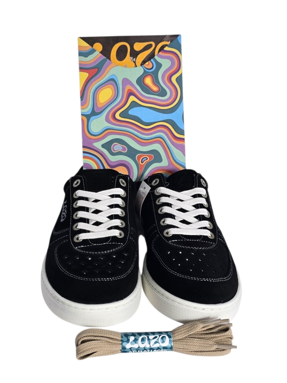 LAZO Hypernova Obsidian Black Eco Suede Sneakers Women’s 9